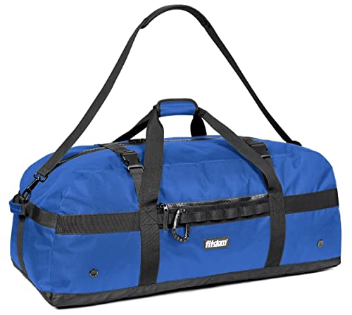 132L 36" Extra Large Heavy Duty Equipment Travel Storage Duffle Bag | 80 lb Capacity, Reinforced Base, Compression Straps & Team Lift Handles for Sports Gear, Camping, Travel & Equipment Storage - color: Blue