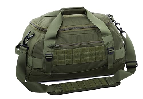 Tactical Duffle Bag MOLLE Gear Bag Carry on Travel Duffel Bag. Ideal for Hunting, Shooting Range, Law Enforcement, Camping, Travel. 35L - color: Olive Drab