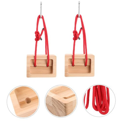 Portable Wooden Rock Climbing Hangboard 2pcs Fingerboard for Grip Strength Training, Modular Design Suitable for Indoor and Outdoor Climbing Practice
