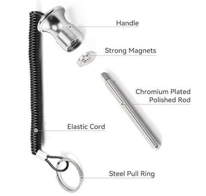 Gym Pin, Weight Stack Pin, Magnetic Weights, Universal Magnetic Weight Pin with Pull Rope, Gym Pins for Weight Stack, Home Gym Parts, Exercise Machine Parts & Accessorie - color: silver