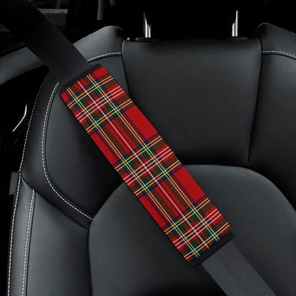 Universal Fit Seat Belt Cover for Adult Use, Stroller Pushchair High Chair, 2PCS Scottish Tartan Farmhouse Red Green Christmas Plaid Harness Pads Strap Shock Absorption - color: Pattern 275