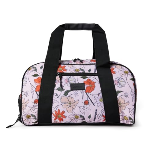 Vooray Burner Small Gym Bag for Women and Men, 23L | Lightweight Duffle Bag with Shoe Compartment, Water Bottle Pocket, Magnetic Handles, Adjustable Strap, Use for Sports, Travel - color: 23L - Flower Power