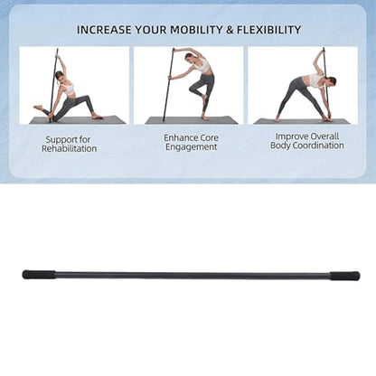 Yoga Stick, Upgraded Sturdy Steel Mobility Stick, Adjustable Exercise Equipment,4 Rods Adjustable Stretching 30 45 60 inches for Flexibility Balance Training
