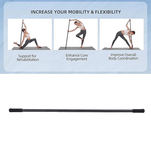 Yoga Stick Sturdy Steel Adjustable Stretching Stick Promote Flexibility and Balance Versatile Exercise Stick with Foam Handles for Fitness