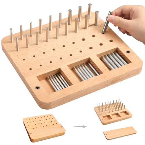 Wooden Peg board for Occupational Therapy with 3 Sizes of Pegs and Holes, Wood Pegboard for Finger Dexterity, Hands Therapy Peg Board to Improve Finger Motor Skills and Hand-Eye Coordination, 36 Holes - style: Pin-type peg board