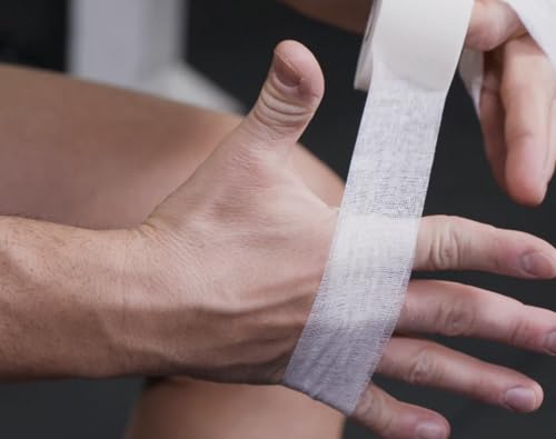 Guard-Tex® White Athletic Finger Tape - Self-Adhesive Natural Cotton Air-Mesh™ No Residue - 3/4 Inch - 6 Pack x 90ft (540ft) USA Made - color: Arctic White, size: 6 rolls, 3/4"