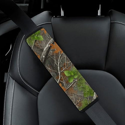 2PCS Hunting Camo Tree Camouflage Car Seat Straps Shoulder Pads Universal Soft and Comfortable Seat Belt Covers Cushion for Child, All Vehicles, Shock Absorption - color: Pattern 331