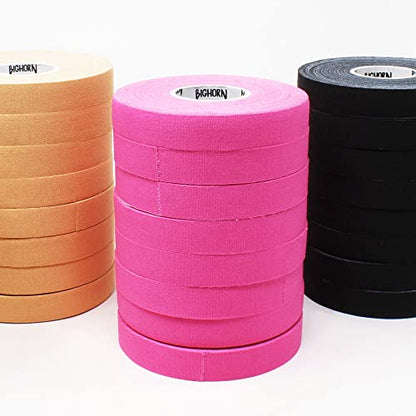 Bighorn Athletics Pro Finger Tape + Tin, 0.3" x 45Ft, 8 Rolls, Pink | Pro Series competition tape – 50% stronger than cotton. Residue-free, sweat-proof adhesive for Jiu Jitsu & hard training. - color: Pink