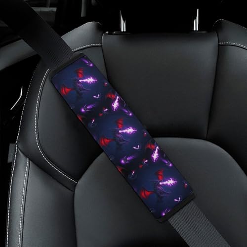 2 Pack Universal Fit Seat Belt Cover for Child, Stroller Pushchair High Chair, Purple Dragon Automotive Seat Belt Protector, Pressure Relief - color: Pattern 1133