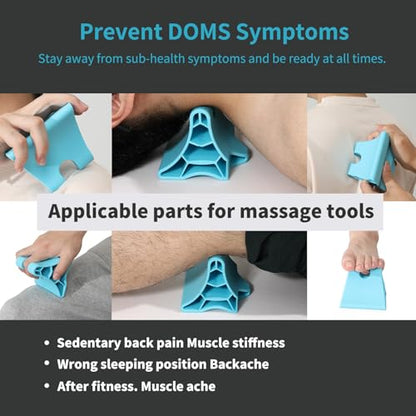 Trigger Point Massage Tool, Handheld Deep Tissue Manual Massager for Neck, Shoulders, Back & Feet, 3-Edge Pressure Point Design, Portable (Blue)