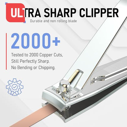 firiKer Nail Clipper Set,Premium Stainless Steel Fingernail and Toenail Clipper Cutters with Nail File, Sharp Effortless Nail Clippers Set for Men & Women(Silver) - color: Silver
