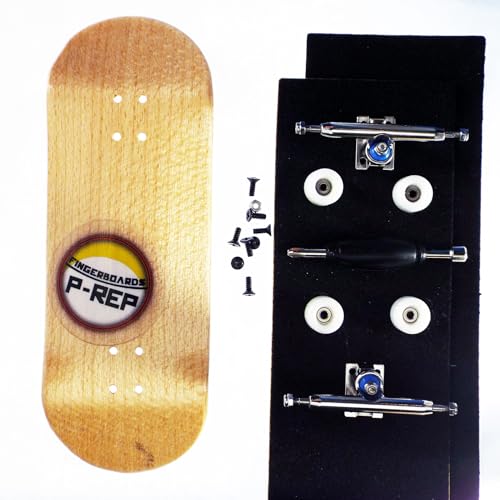 P-REP V2 Pro Performance Complete Wooden Fingerboard kit with Urethane Wheels and Bushings 34mm - Maple - color: Maple