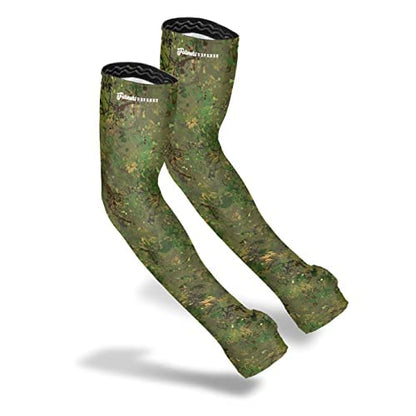FARMER'S DEFENSE Gardening Arm Sleeves|UV Cooling Protective Sleeve Women & Men|Anti-Scratch Cover Sun UPF Outdoor Protection - Green Brush Camo - XXL - color: Green Brush Camo, size: XX-Large