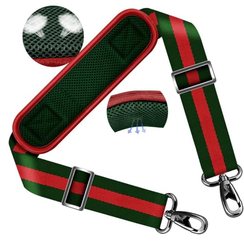 ZINZ Shoulder Strap 58" Ultra-Thick Fixed Padded and Adjustable Buckles Crossbody Strap for Briefcase Laptop Bag Luggage - color: Stripes-grrdgr