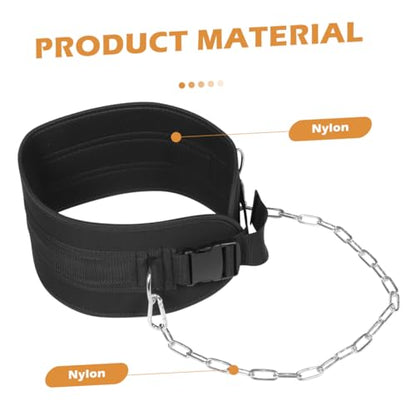 ibasenice Weighted Pull-up Dip Belt with Chain for Strength Training Adjustable Weight Lifting Belt Sturdy Fitness Equipment for Muscle Building