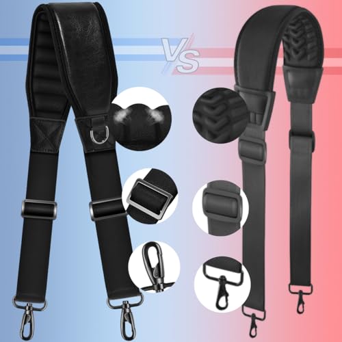 ZINZ Shoulder Strap 67" with Padded, Bag Strap with Dual Buckles and Metal Swivel Hooks for Laptop Bag, Camera Bag and More - color: Black