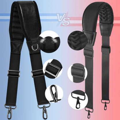 ZINZ 77" Shoulder Strap with Neoprene Thick Padded, Universal Bag Strap with Double Adjustable Buckles and Metal Swivel Hooks - color: Black