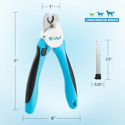 Boshel LED Large Dog Nail Clippers with Quick Sensor, Light, and Safety Guard, Pet's Sharp Toenail Cutter and File - size: LED - Large/Medium