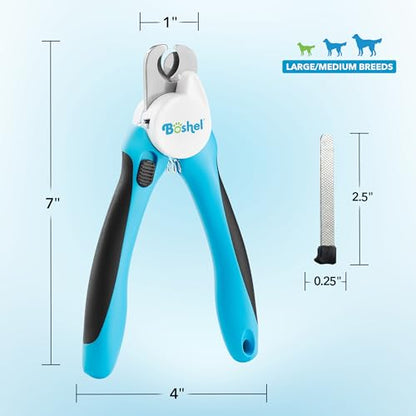 Boshel LED Large Dog Nail Clippers with Quick Sensor, Light, and Safety Guard, Pet's Sharp Toenail Cutter and File - size: LED - Large/Medium