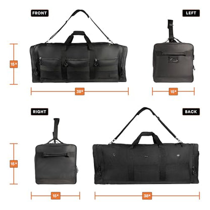 Fitdom 140L 38" Heavy Duty Extra Large Sports Equipment Duffle Bag | Upgrade Zipper, Durable & Water Resistant, Perfect for Travel Storage, Football, Hockey, Baseball, Basketball, Team Coaches