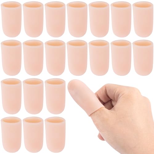 20 PCS Gel Finger Sleeve Protectors, Silicone Clear Finger Support, Finger Sleeves for Arthritis, Hands Cracking, Blisters - 1.69 in - size: 1.69 in - 20 pcs