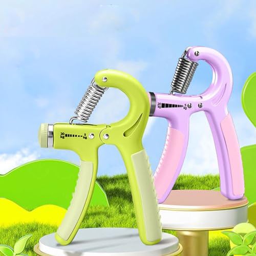 Strengthener Hand Grip 2 Pack Kid Boys Girls Teenager Strength Trainer Number Counter Forearm Finger Wrist Gripper Exerciser 5-30kg Adjustable Stretcher Squeezer Workout - color: Green