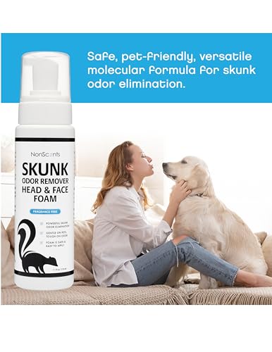 Skunk Odor Remover Head & Face Foam – Easily Eliminate Skunk Odor from Pets, Carpets, Clothing, Ready-to-Use for Dogs, Cats, Home, Carpet, Car, Clothes - Fragrance Free Freshener