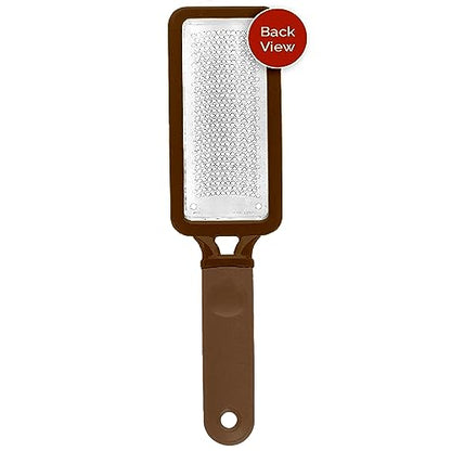 Microplane Colossal Foot File Scraper - The Original Stainless Steel Foot Rasp, Dead Skin/Callus Remover for Feet, Gentle Foot Scrubber, Pedicure Tools for Salon-Quality Foot Care, Brown - style: Brown