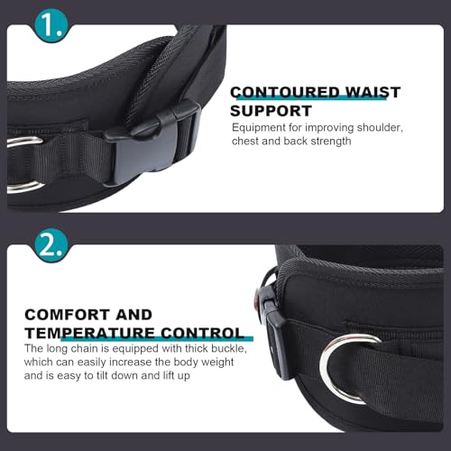 Kisangel Weighted Dip Belt for Weight Lifting with Comfortable Waist Support Elastic Material Contoured Design for Muscle Training and Resistance Exercises for Gym Running Hiking Climbing