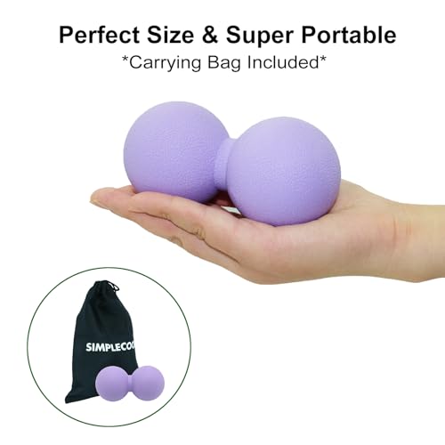 Hard Peanut Massage Ball, Double Lacrosse Massage Ball. Deep Tissue Massager Mobility Roller for Physical Therapy Myofascial Release Trigger Point Muscle Relax Pain Relief Acupressure (Purple) | Mobility Massager Tool for Deep Tissue Physical Therapy Myof