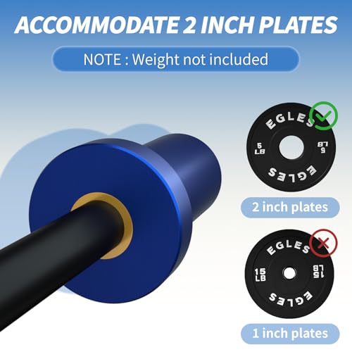 Egles Kids Barbell 5.5LB Mini Barbell Bar 4ft for Kid Women & Beginners Weighted Bar - Compatible with 2-Inch Weight Plates, for Strength Training Gym Weight Lifting, Multi-Color Training Bar - color: Blue Sleeve Black Bar