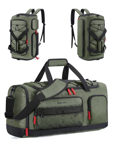 BAGSMART Gym Bag for Men, Athletic Sports Backpack Travel Hiking Duffel | 3-In-1 Gym Bag for Travel Clothes & Padded 13.3" Laptop, with Waterproof Wet Pocket & Shoe Compartment for Travel Camping - color: Green, size: 35 L Medium
