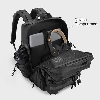 LHI Military Tactical Backpack for Men and Women 45L Army 3 Days Assault Pack Bag Large Rucksack with Shoe Compartment - color: 1.0 Black