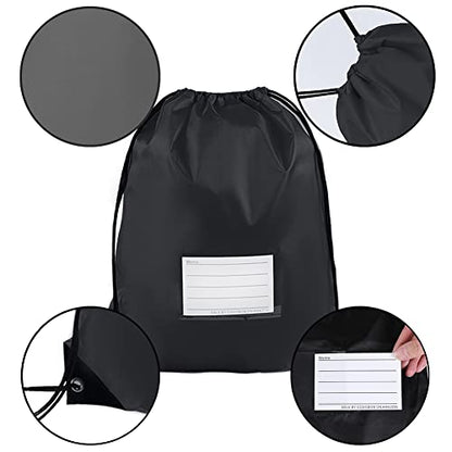 20 Pcs Drawstring Bags,Bulk Draw String Backpack, DIY Gym Sports Cinch Bag Sackpack for Women Men, Black - color: Black