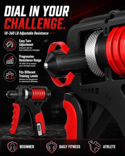 Adjustable Resistance Hand Grip Strengthener, Grip Strength Trainer Forearm Exerciser Kit with Automatic Counter, Ergonomic Design for Athletes Musicians Injury Recovery - color: Black