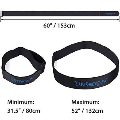 Wisdompro Extra Large 4 Pack 2x60" Hook and Loop Tie Down Straps Heavy Duty | Durable Nylon, Reusable, Long, Wide, Black, Functional, Adjustable Fastening Cinch Strap Cable Cord for Home, Office, Outdoor - size: Extra Large 4 Pack, 2 x 60 Inch