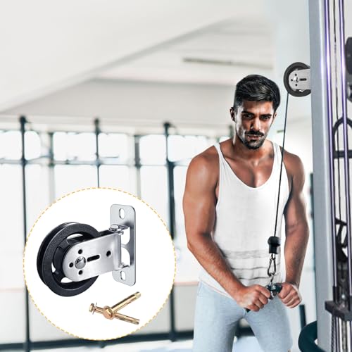 Cable Pulley Wheel System Wall Mounted：180° Rotation Silent Cable Gym Pulley Blocks - Heavy Duty Swivel LAT Pulley System Gym Home Equipment