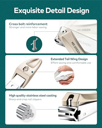 Nail Clippers with Catcher, Professional Stainless Steel Fingernail and Toenail Clipper Cutter, Trimmer Set for Men and Women (big) - color: Mr-1112