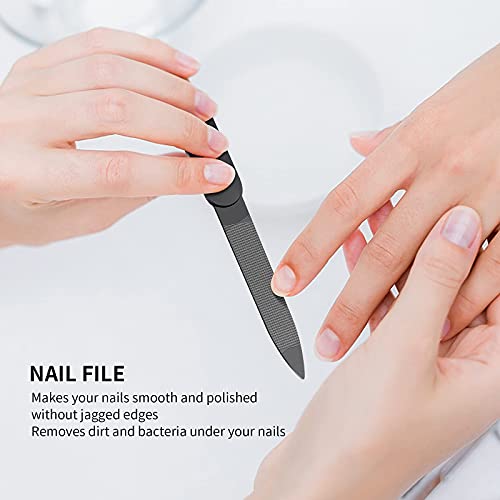 Aogeili Nail Clippers Set, Sharp Stainless Steel Fingernail & Toenail Clippers, Black Nail Cutter, Perfect 4 pcs Black Nail Cutter for Men/Women/Kids, Set Include Nail File. - size: Large/Small/Oblique/File