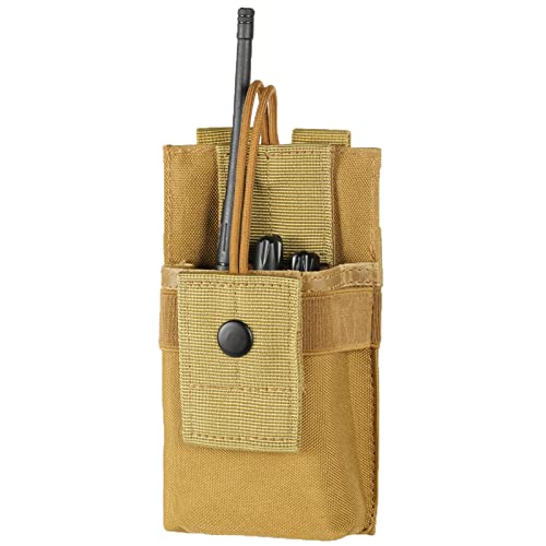 FRTKK Tactical Radio Holder Radio Holster Molle Radio Pouch Universal Radio Case Military Heavy Duty Radio Bag for Police Firefighter Two Ways Walkie Talkies Vest (Tan-large) - color: Tan-large