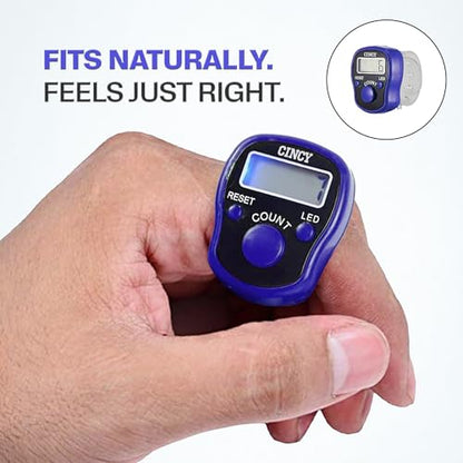 CINCY Clicker Counter with LED for Day & Night Use - Instant Reset, Accurate & Quiet, Long Battery Life - for People, Laps, Pitch, Golf, Baseball, Fish Counting, for Prayer, Everyday Prayer – 1 Pack - color: Blue