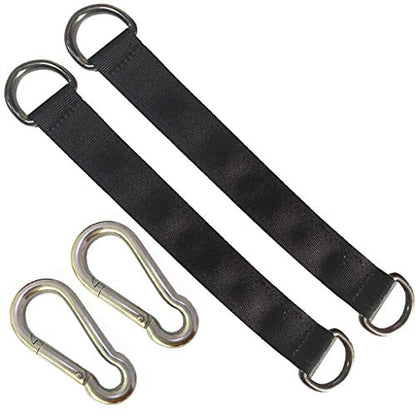 Tree Swing Straps, 2 PCS 25cm / 9.8inches Heavy Duty Hanging Straps Holds 440 lbs with Carabiner Perfect for Hammock, Plank - color: 25cm straps with Carabiner