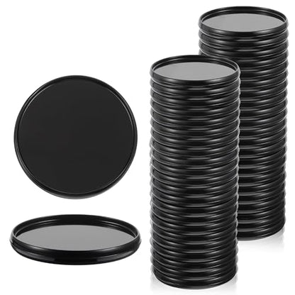 60 Pcs 2 Inches Discbound Expansion Discs, Plastic Disc Binding Rings, Notebook Expansion Discs for DIY Notebooks, Book Binding and Planner Scrapbooking Supplies (Black)