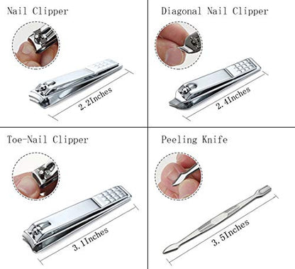 Manicure Set Professional Nail Clippers Kit Pedicure Care Tools- Stainless Steel Women Grooming Kit 12Pcs for Travel or Home (Gold) - color: Gold