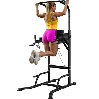 Power Tower Pull Up Bar and Dip Station,Adjustable 86.6 inches | Adjustable Height,Strength Training Equipment,Home Gym Workout,Multi-Function,Space-saving,Easy Assembly,Stable Structure