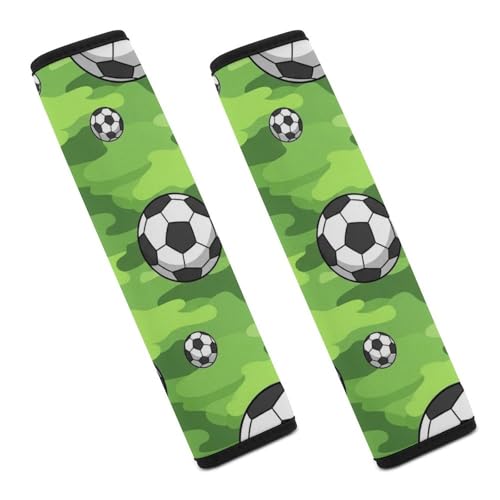 2 Pack Universal Fit Seat Belt Cover for Child, Stroller Pushchair High Chair, Cool Soccer Football Automotive Seat Belt Protector, Pressure Relief - color: Pattern 647