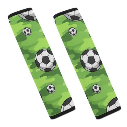 2 Pack Universal Fit Seat Belt Cover for Child, Stroller Pushchair High Chair, Cool Soccer Football Automotive Seat Belt Protector, Pressure Relief - color: Pattern 647