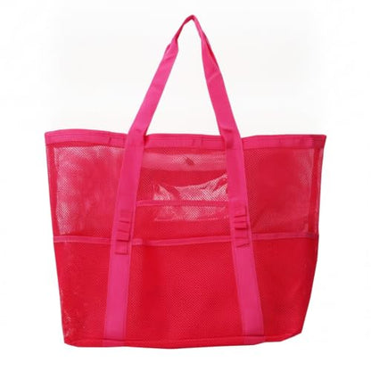 Mesh Drawstring Gym Bag, Breathable Nylon Storage for Wet Gear and Sports Equipment, 17 x 15 Inch (1 PC) - color: Red