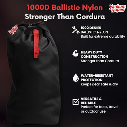 Yankum Ballistic Nylon Bag – Medium, Heavy Duty Tool Bag, Waterproof Travel Storage Bag, Perfect for Traveling, Outdoor Adventures & Emergency Gear Essentials (Black)
