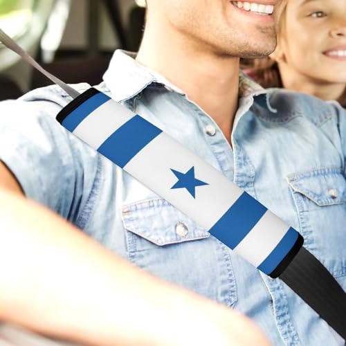 2 Pack Honduras Flag Seat Belt Shoulder Pad Breathable Shoulder Harness Cover for Child, All Vehicles, Neck and Shoulder Support - color: Pattern 14